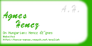 agnes hencz business card